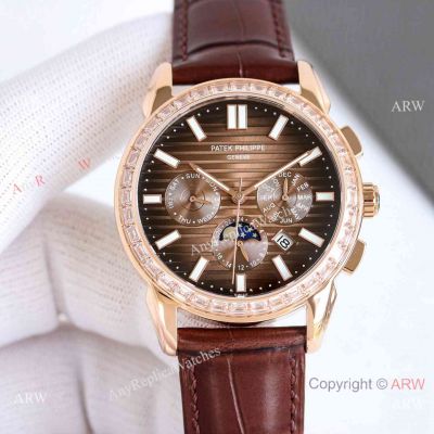 TW Factory Patek Philippe Grand Complications Swiss 9100 Rose Gold with Baguettes